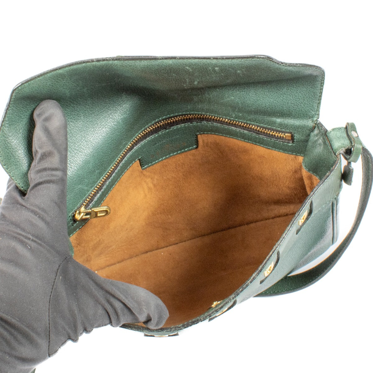 Sac bandoulière Delvaux Fuiraire en cuir vert