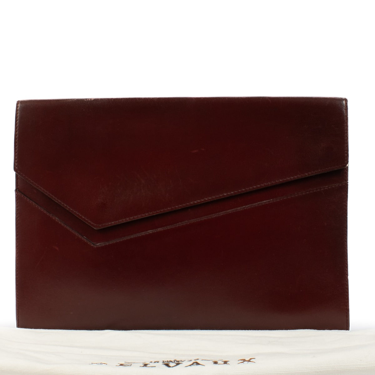 Delvaux Vintage Bordeaux Leren Overslag Clutch