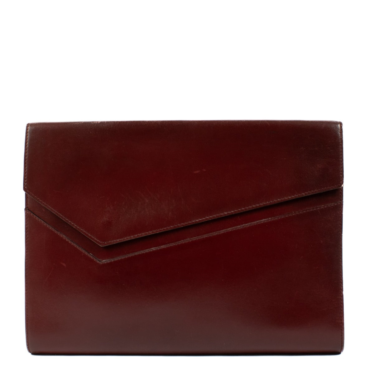 Delvaux Vintage Burgundy Leather Flap Clutch