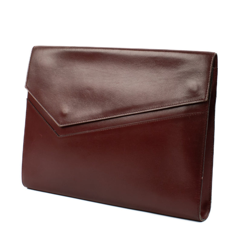 Delvaux Vintage Burgundy Leather Flap Clutch