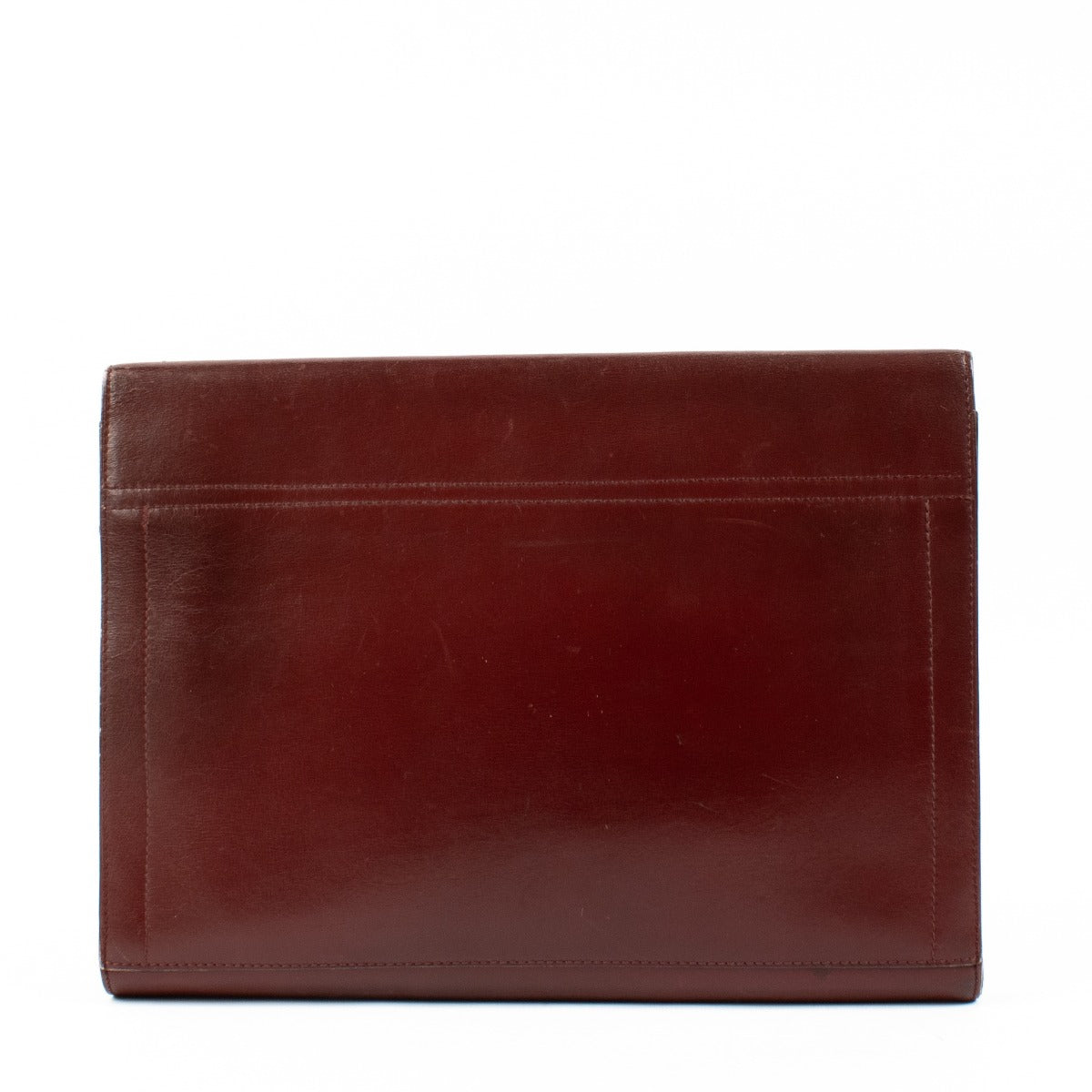 Delvaux Vintage Bordeaux Leren Overslag Clutch