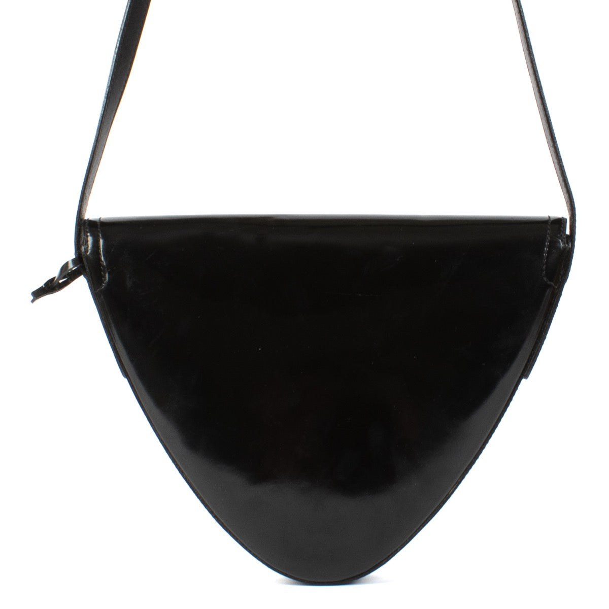 shop 100% authentic second hand Delvaux Black Patent Triangle Shoulder Bag on Labellov.com