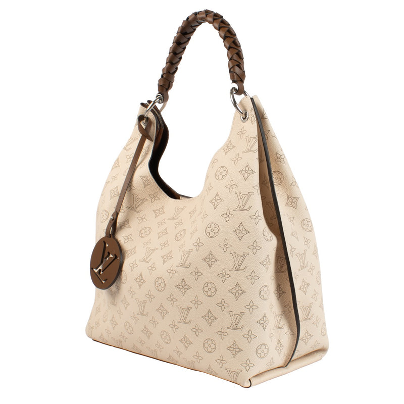 authentic second hand Louis Vuitton Creme Mahina Carmel Hobo Bag on Labellov.com