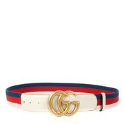 Shop 100% authentic Gucci Mystic White Hibiscus Red Maritime Double G Belt at Labellov.com.
