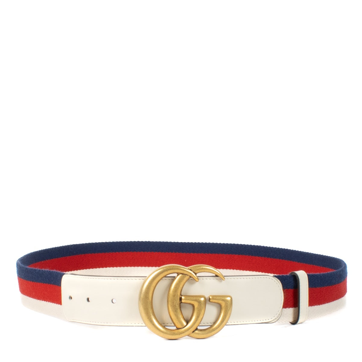 Shop 100% authentic Gucci Mystic White Hibiscus Red Maritime Double G Belt at Labellov.com.