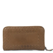 shop 100% authentic second hand Bottega Veneta Brown Intrecciato Zip-Around Wallet on Labellov.com