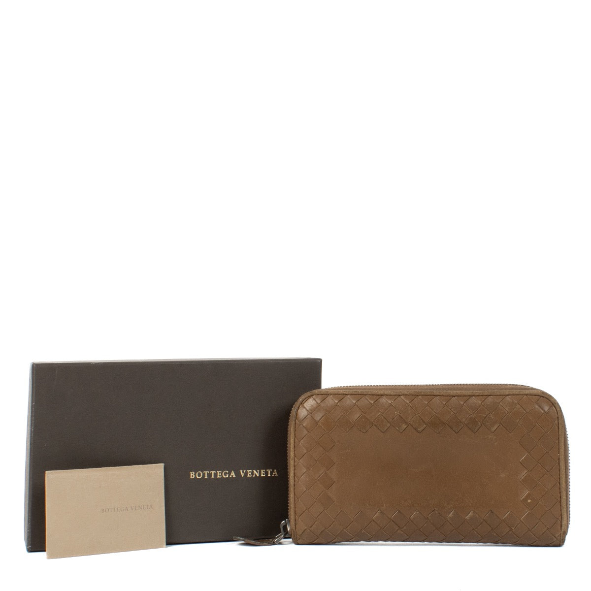 shop 100% authentic second hand Bottega Veneta Brown Intrecciato Zip-Around Wallet on Labellov.com