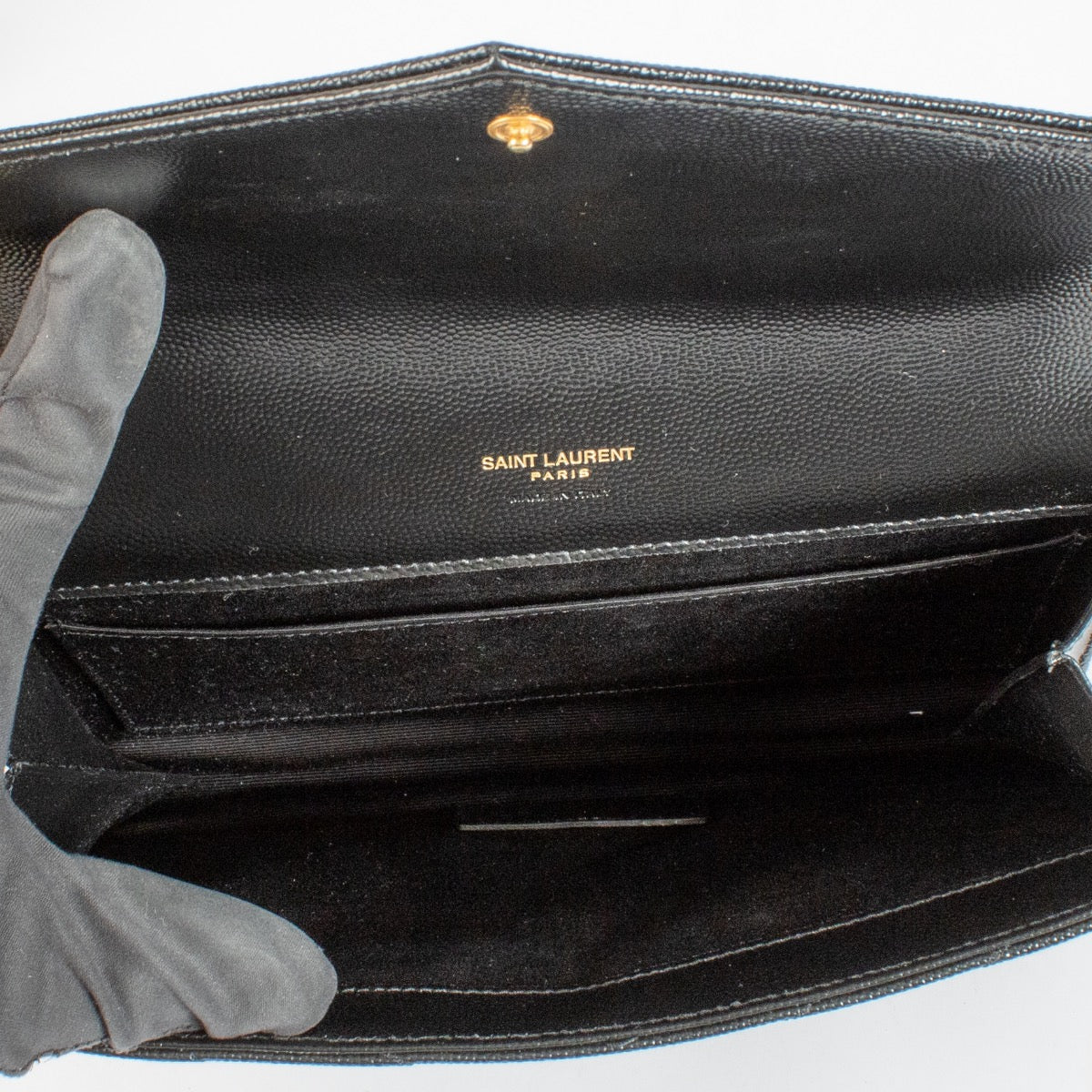 Saint Laurent Zwarte Matelassé Cassandre Flap Pouch