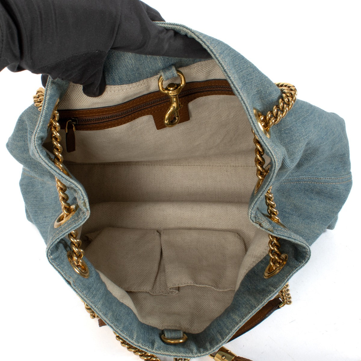 Gucci Blue Denim Medium Soho Bag