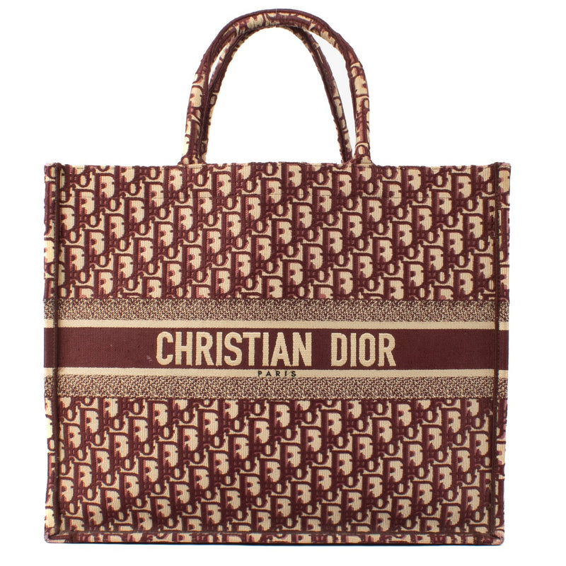 Christian Dior Burgundy Oblique Large Book Tote
