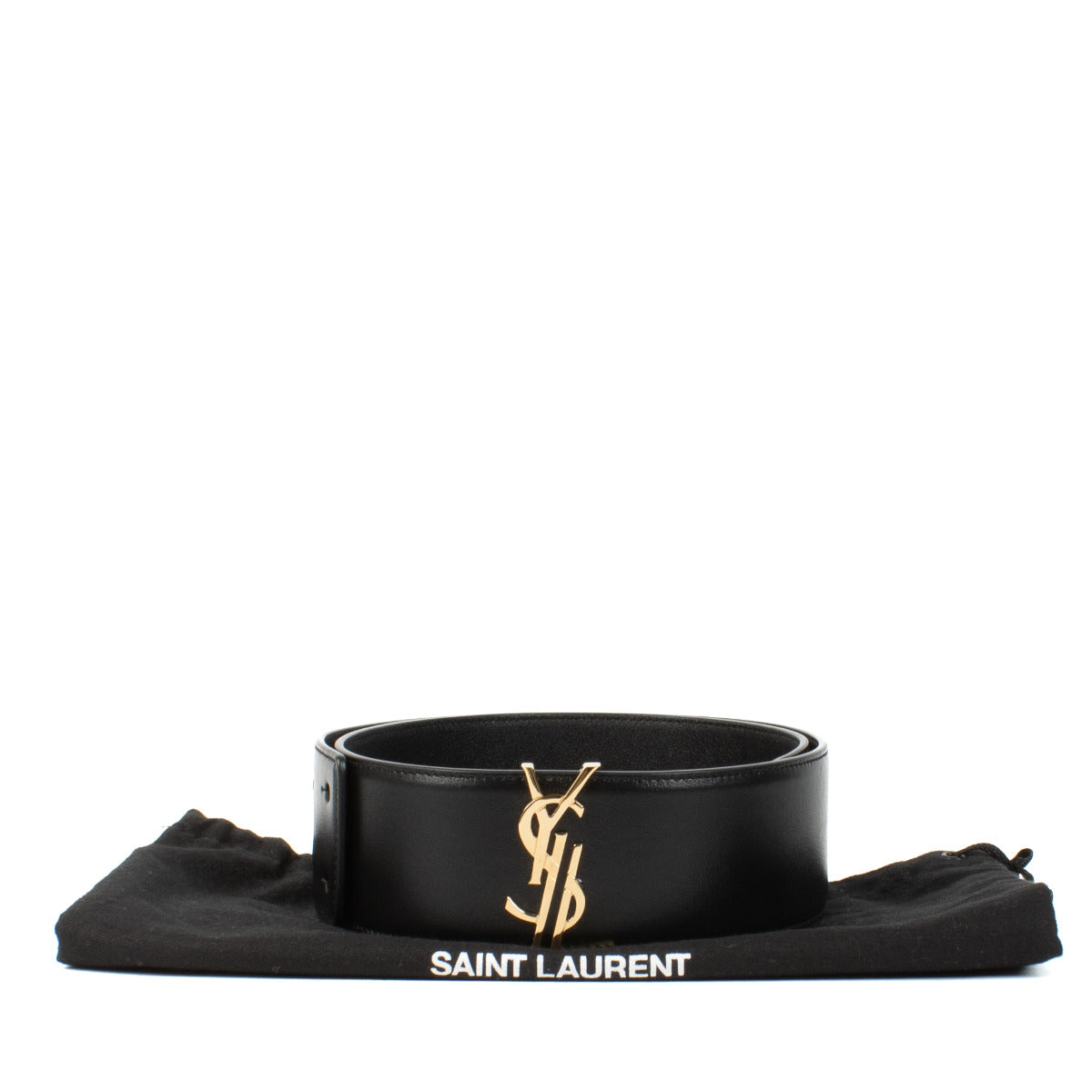 Saint Laurent black leather belt for the best price at Labellov