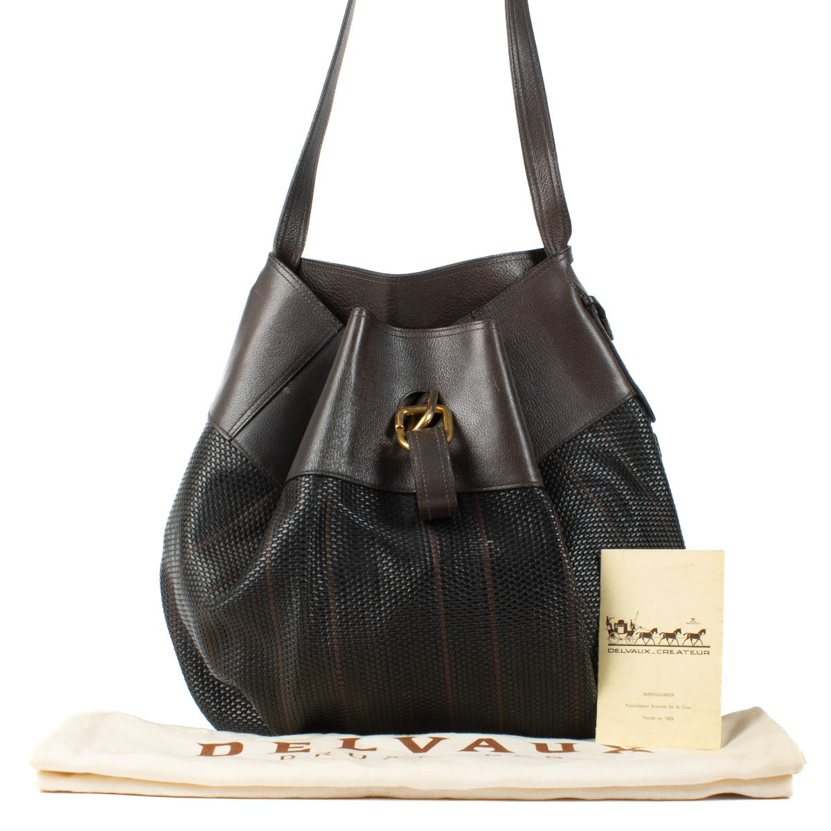 Shop 100% authentic Delvaux Black Toile De Cuir Crossbody at Labellov.com.