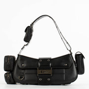Authentic pre-loved Christian Dior Black Leather Street Chic Colombus Bag on Labellov.com