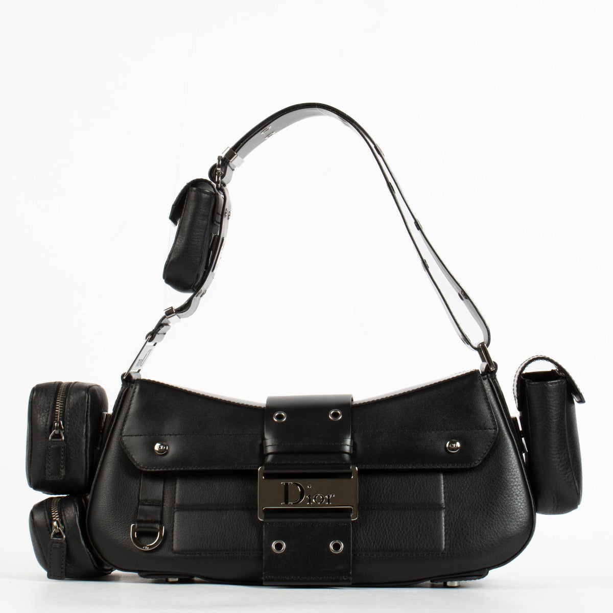 Authentic pre-loved Christian Dior Black Leather Street Chic Colombus Bag on Labellov.com
