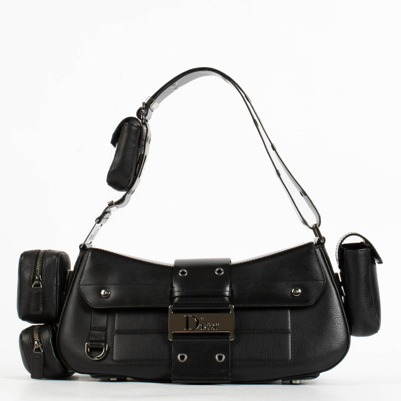 Authentic pre-loved Christian Dior Black Leather Street Chic Colombus Bag on Labellov.com