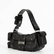 Authentic pre-loved Christian Dior Black Leather Street Chic Colombus Bag on Labellov.com