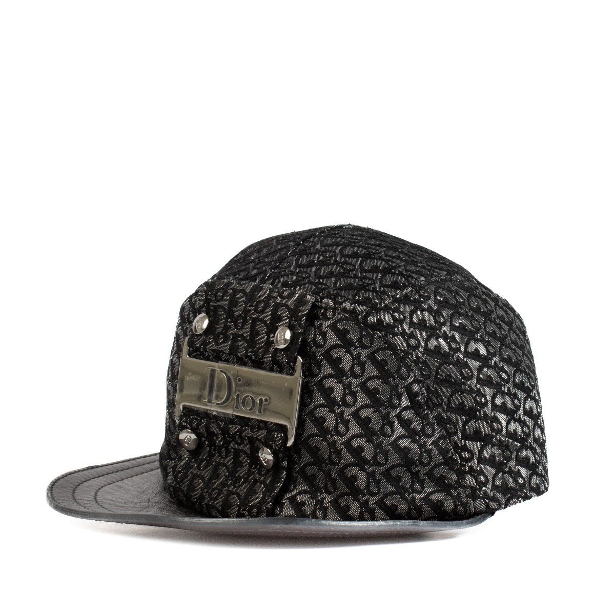 Christian Dior by John Galliano 2002 Metallic Black Monogram Trotter Cap