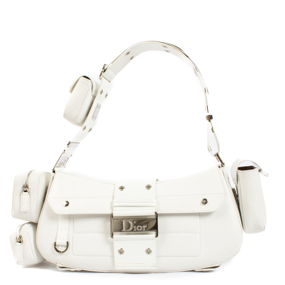 Authentic Second hand Christian Dior White Street Chic Columbus Avenue Bag on labellov.com