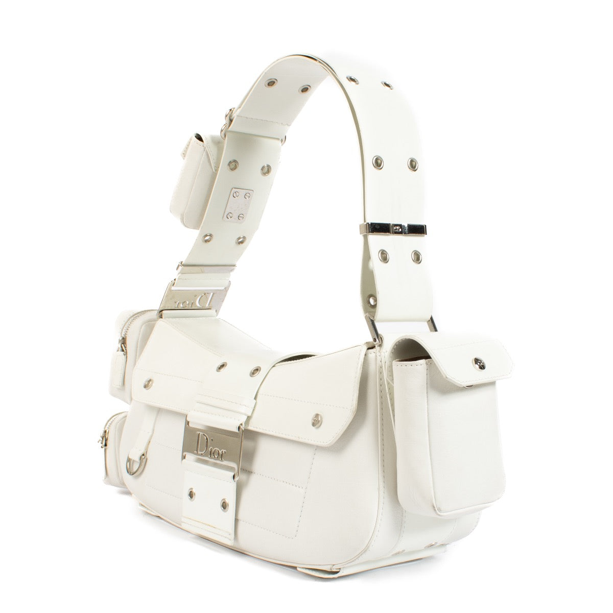 Authentic Second hand Christian Dior White Street Chic Columbus Avenue Bag on labellov.com