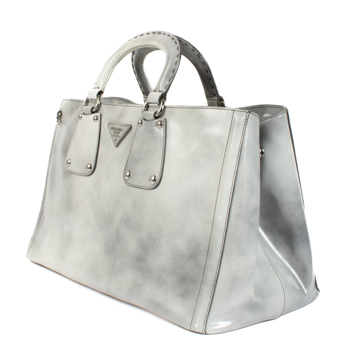 Buy authentic second hand Prada Grey Spazzolato Leather Shopping Tote at Labellov.com