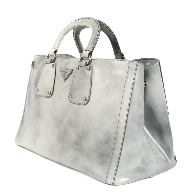 Buy authentic second hand Prada Grey Spazzolato Leather Shopping Tote at Labellov.com