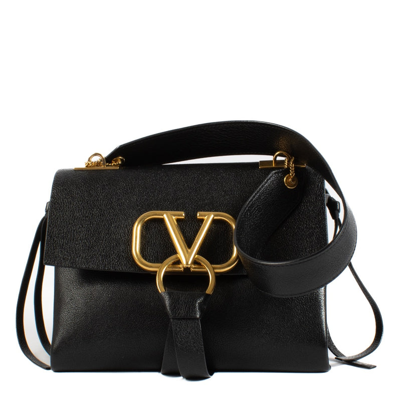 Shop safe online at Labellov in Antwerp, Brussels and Knokke this 100% authentic second hand Valentino Garavani Black VRing Shoulder Bag