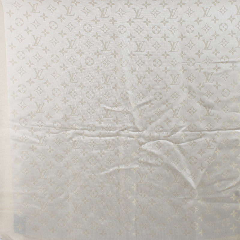 Louis Vuitton White Classic Monogram Shawl