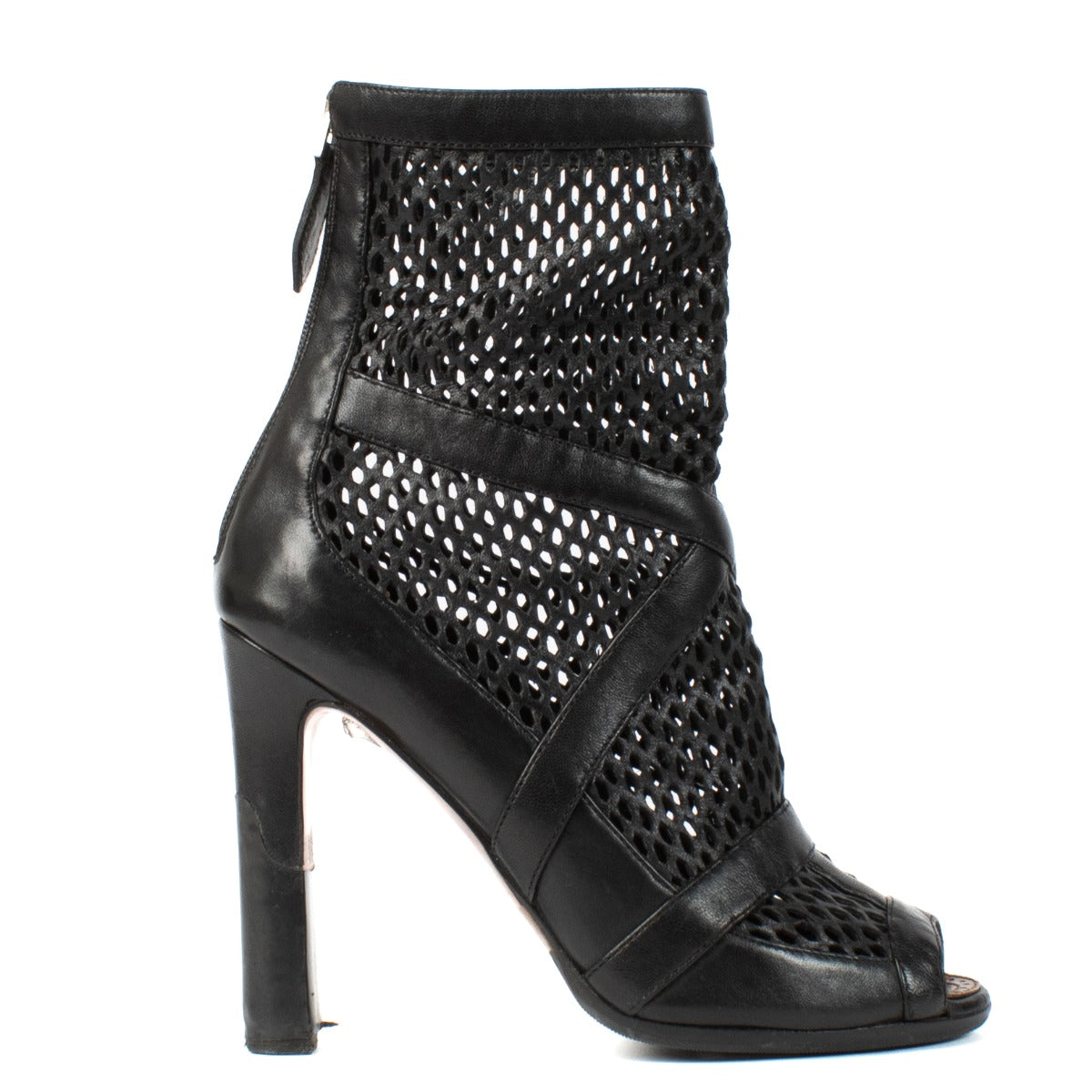 Shop 100% authentic Alaïa Black Cut-out Leather Open Toe Ankle Boots at Labellov.com.