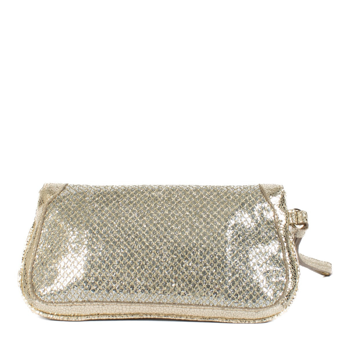 Jimmy Choo Gold Glitter Zeta Clutch