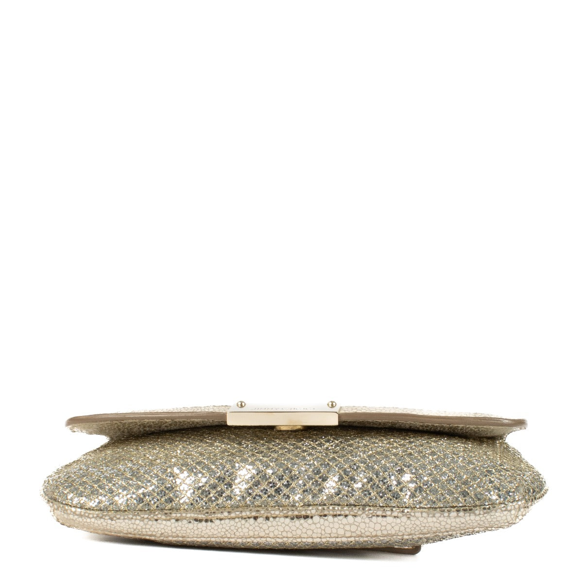 Jimmy Choo Gold Glitter Zeta Clutch