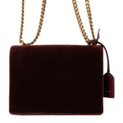 Shop 100% authentic Yves Saint Laurent Burgundy Velvet Sunset Crossbody at Labellov.com.