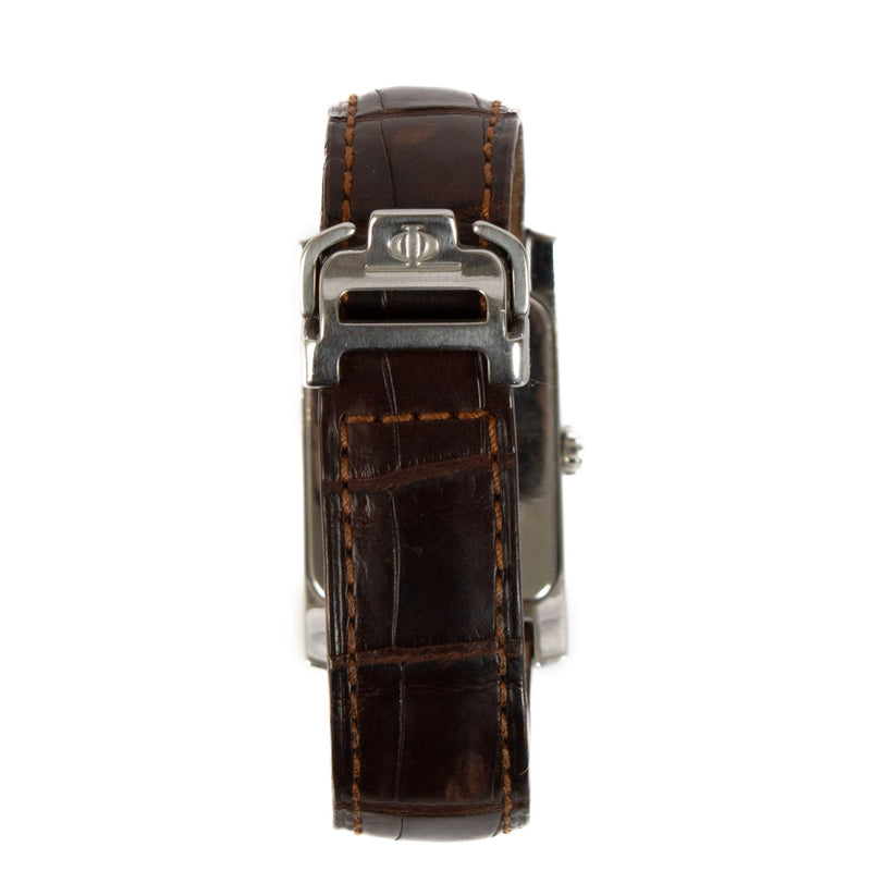 Shop safe online at Labellov in Antwerp, Brussels and Knokke this 100% authentic second hand Baume et Mercier Dark Brown Leather Hampton Stainless Steel Watch