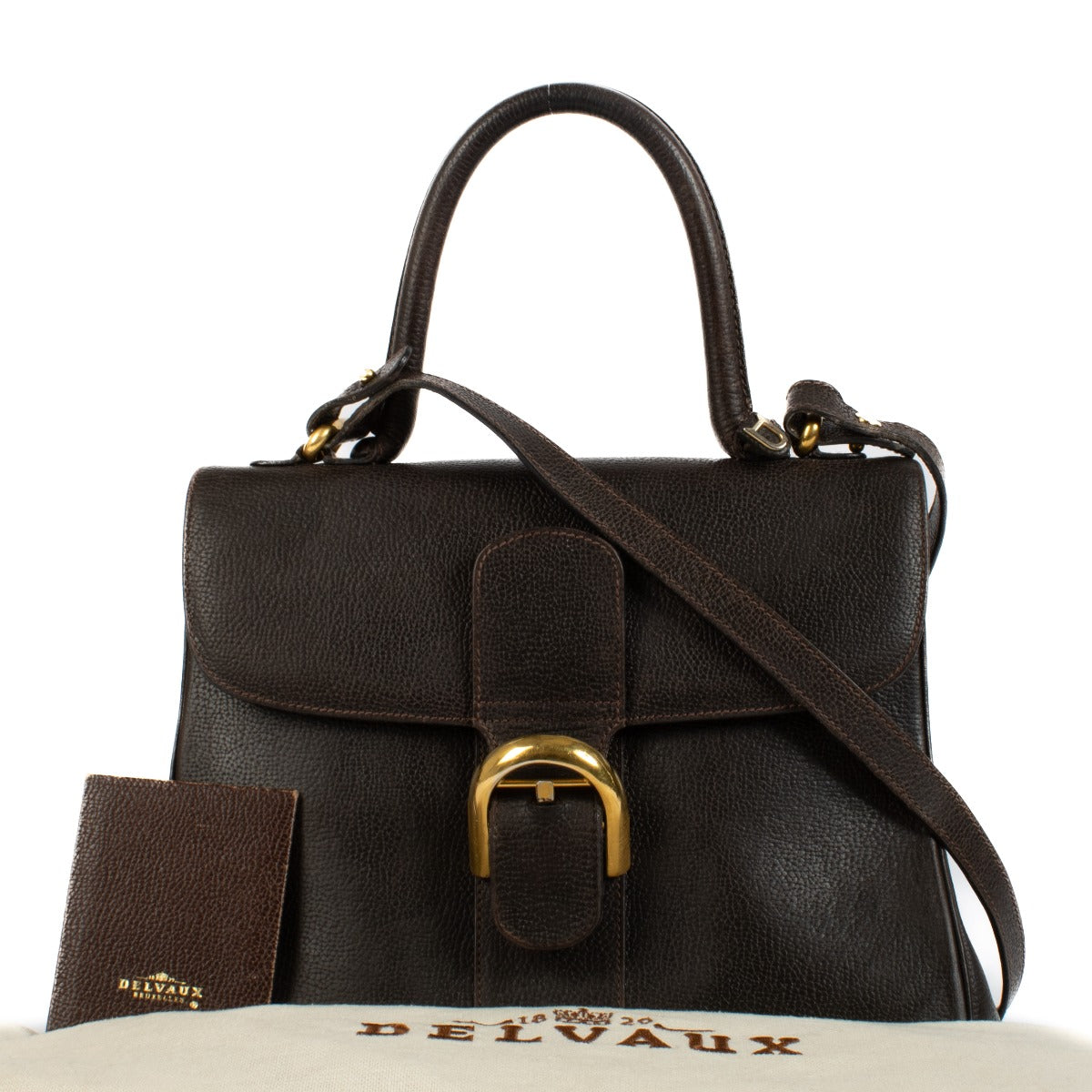 Delvaux Chocolate Brown Leather Brillant MM