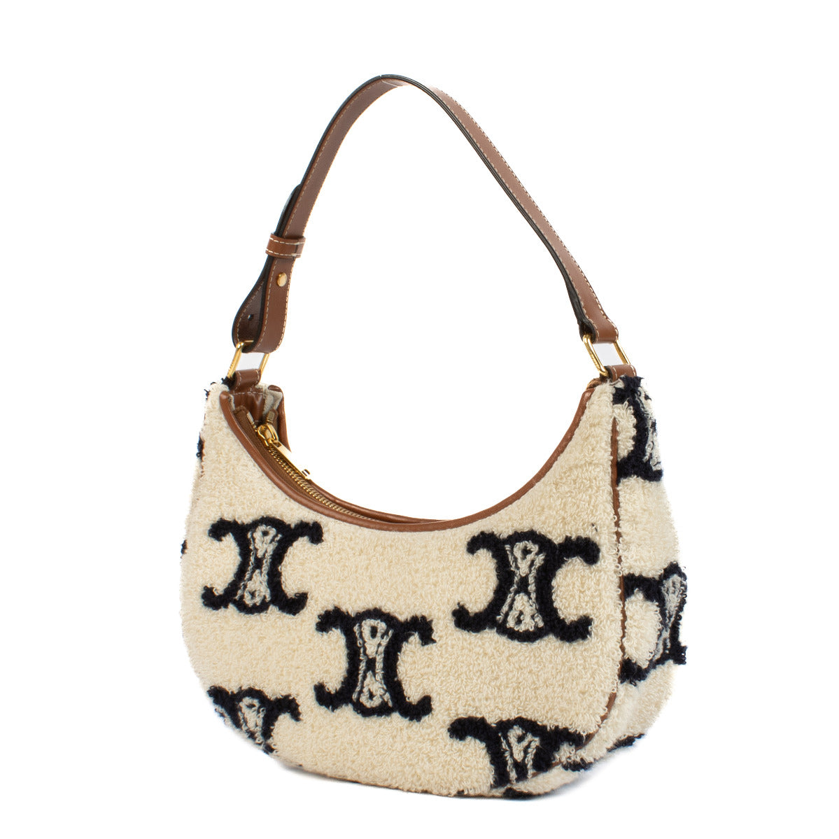 Celine Navy/Tan Triomphe Boucle Ava Shoulder Bag