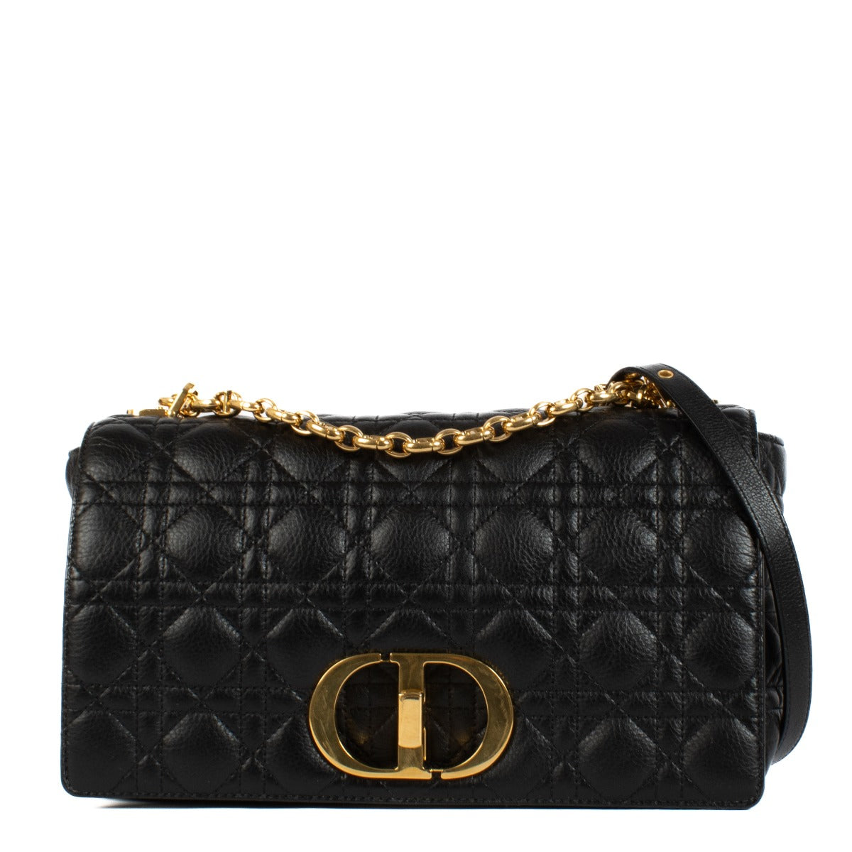 Christian Dior Black Cannage Large Caro Bag