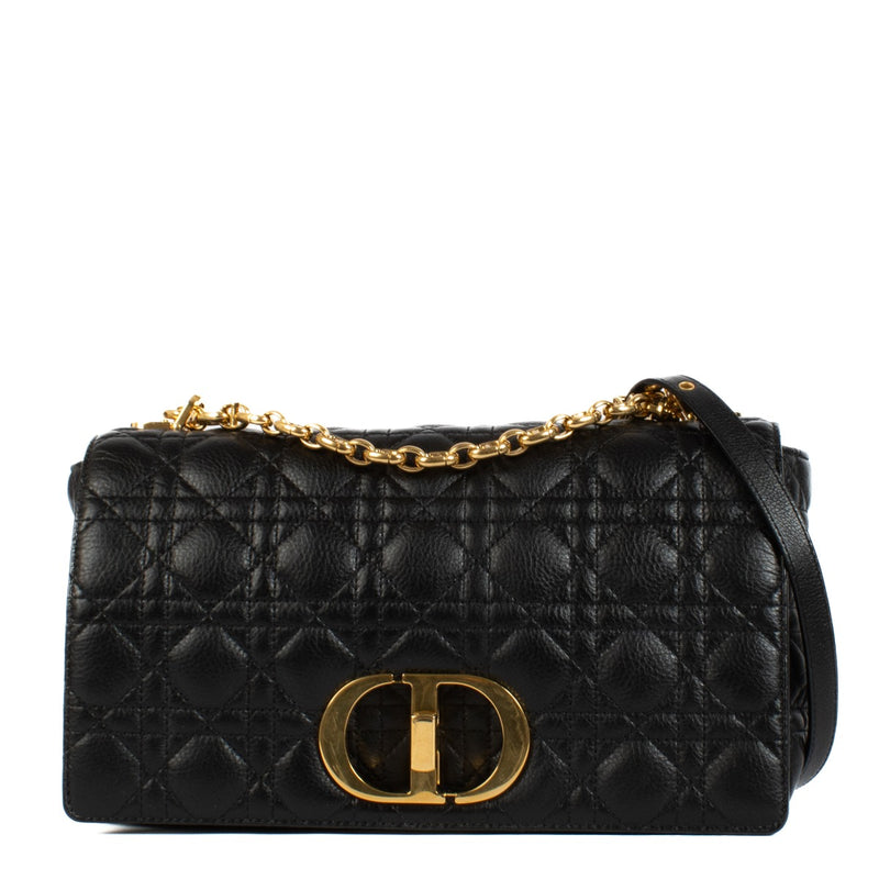Christian Dior Black Cannage Large Caro Bag