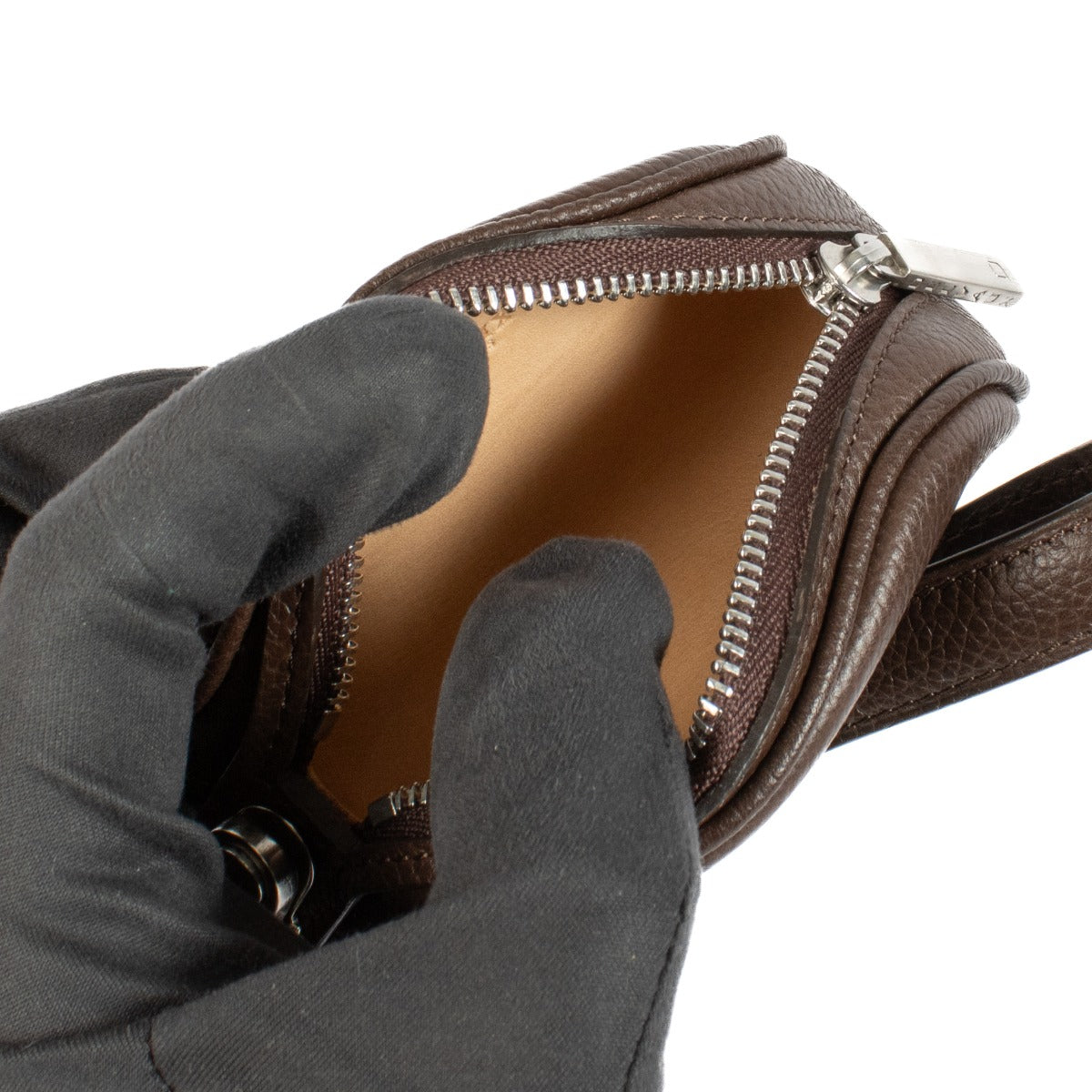 Delvaux Chocolat Trotteur Coquin porte-monnaie