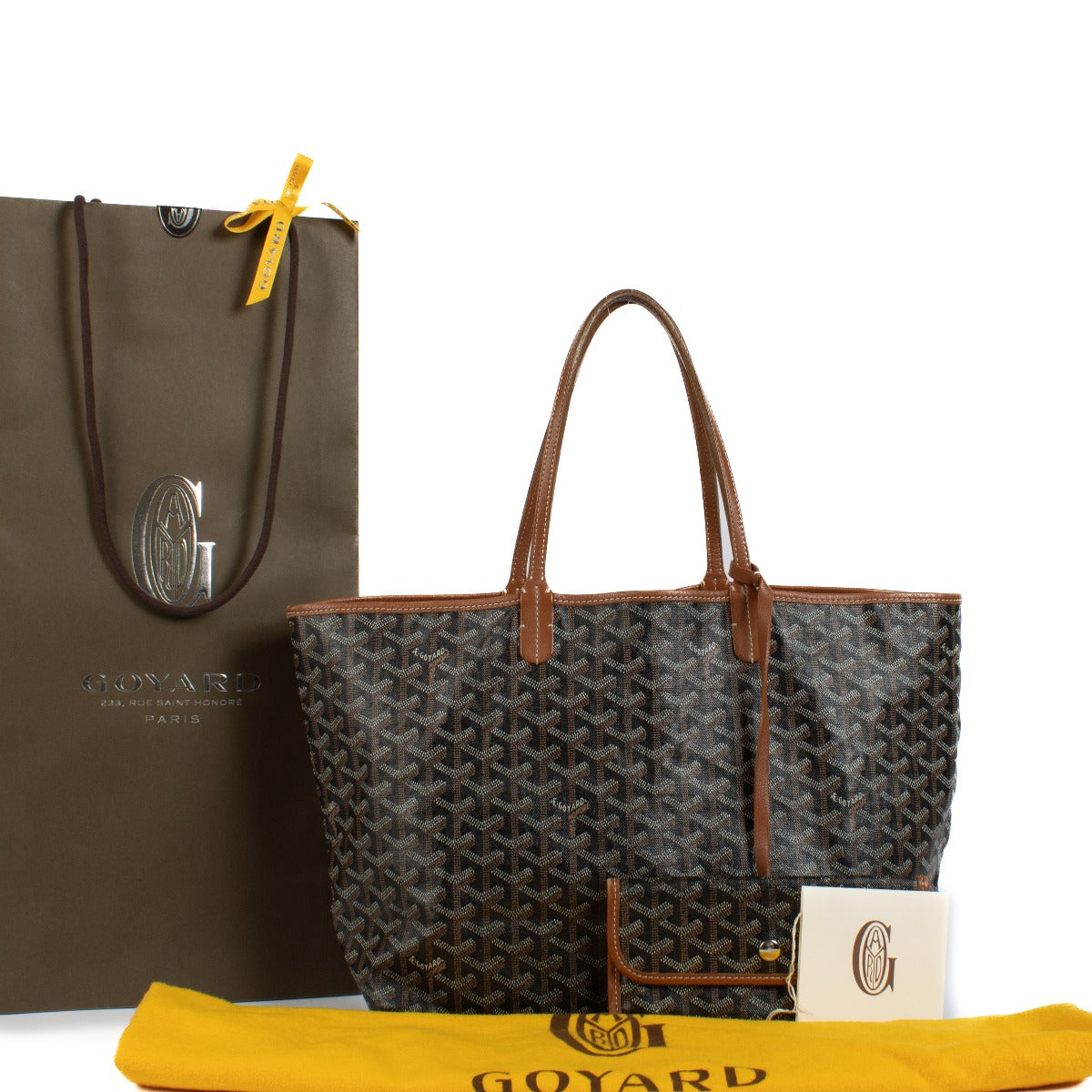 Shop safe online at Labellov in Antwerp, Brussels and Knokke this 100% authentic second hand Goyard Black/Tan Saint Louis PM Bag