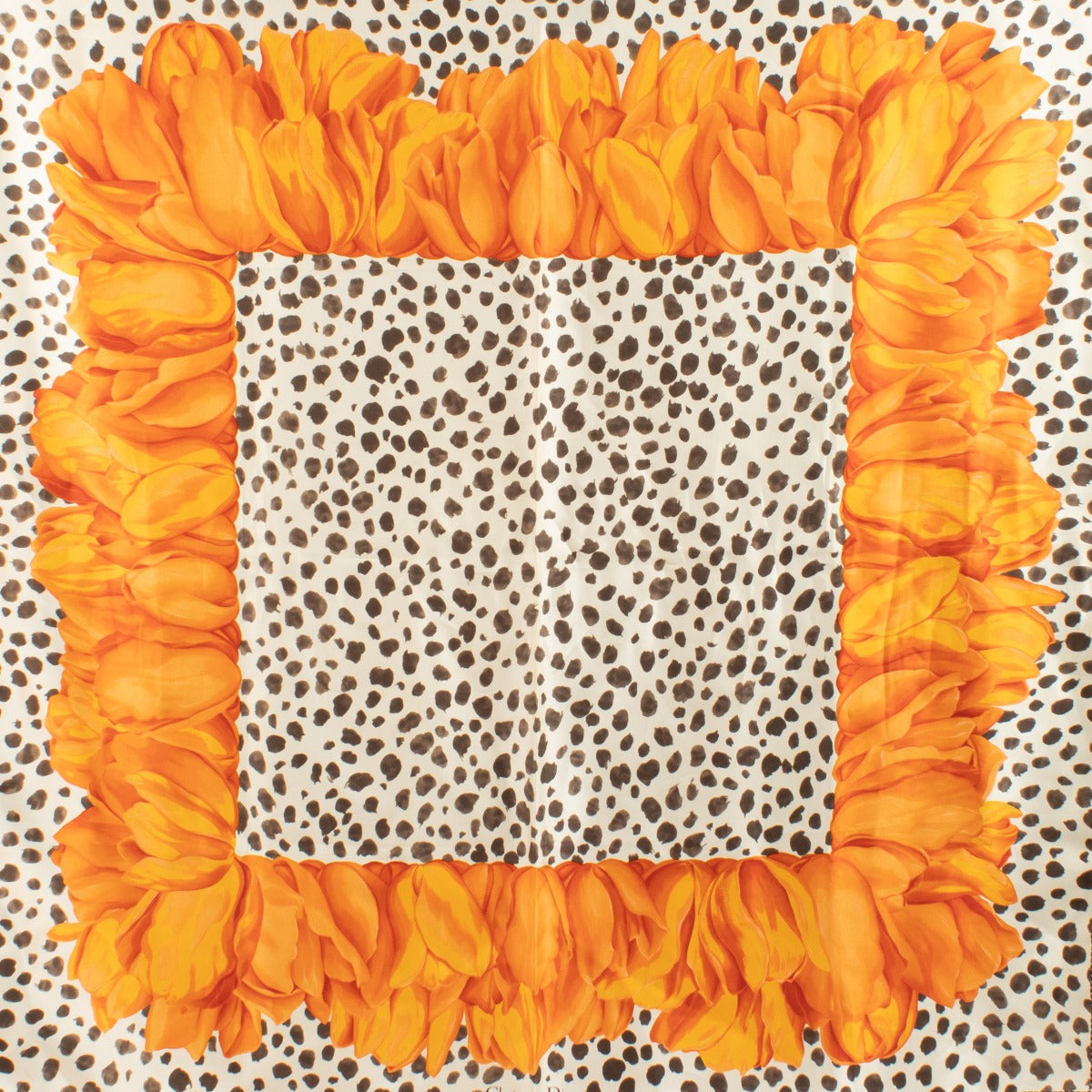 Christian Dior Multicolor Leopard Print Silk Scarf