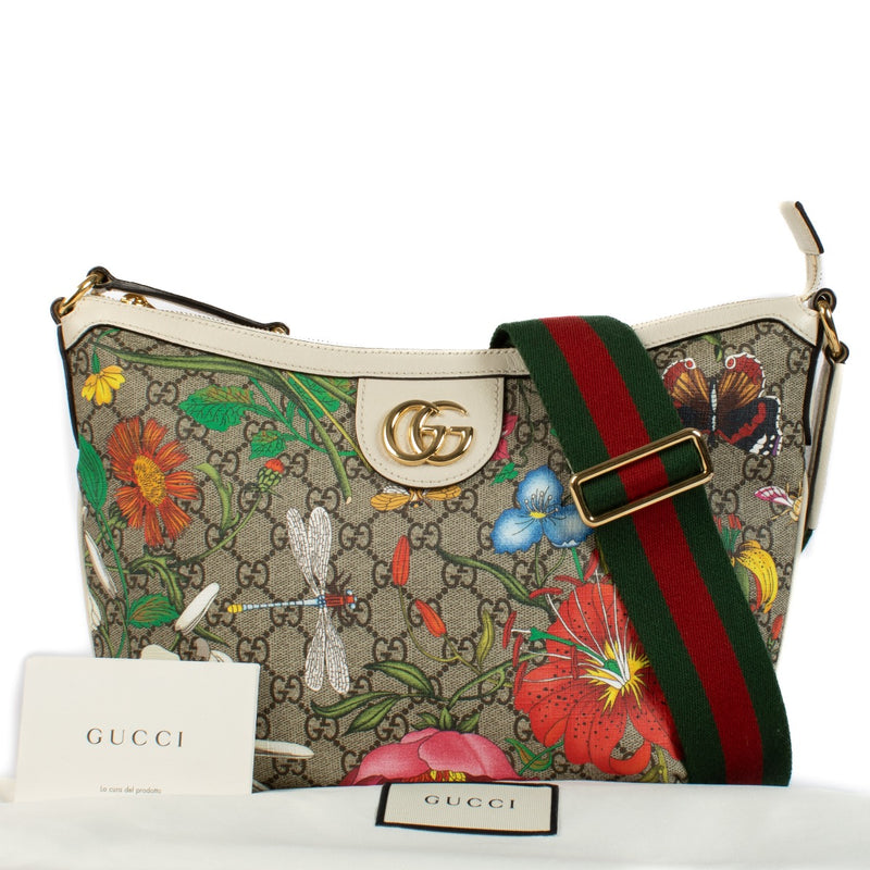 Shop 100% authentic Gucci Ophidia Half Moon Hobo Flora GG Crossbody Bag at Labellov.com.