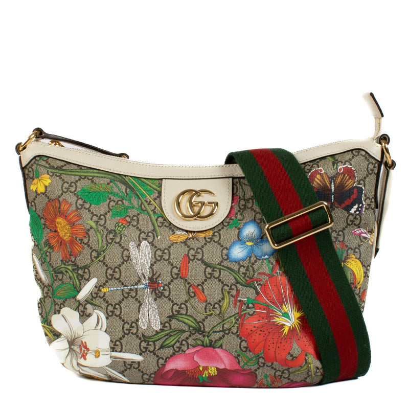 Shop 100% authentic Gucci Ophidia Half Moon Hobo Flora GG Crossbody Bag at Labellov.com.