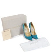 Jimmy Choo Turquoise Suède Anouk 120 Heels - Size 36,5