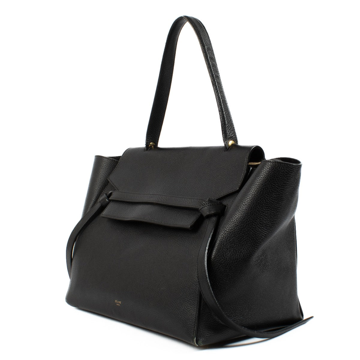 Celine Black Leather Large Belt Bag