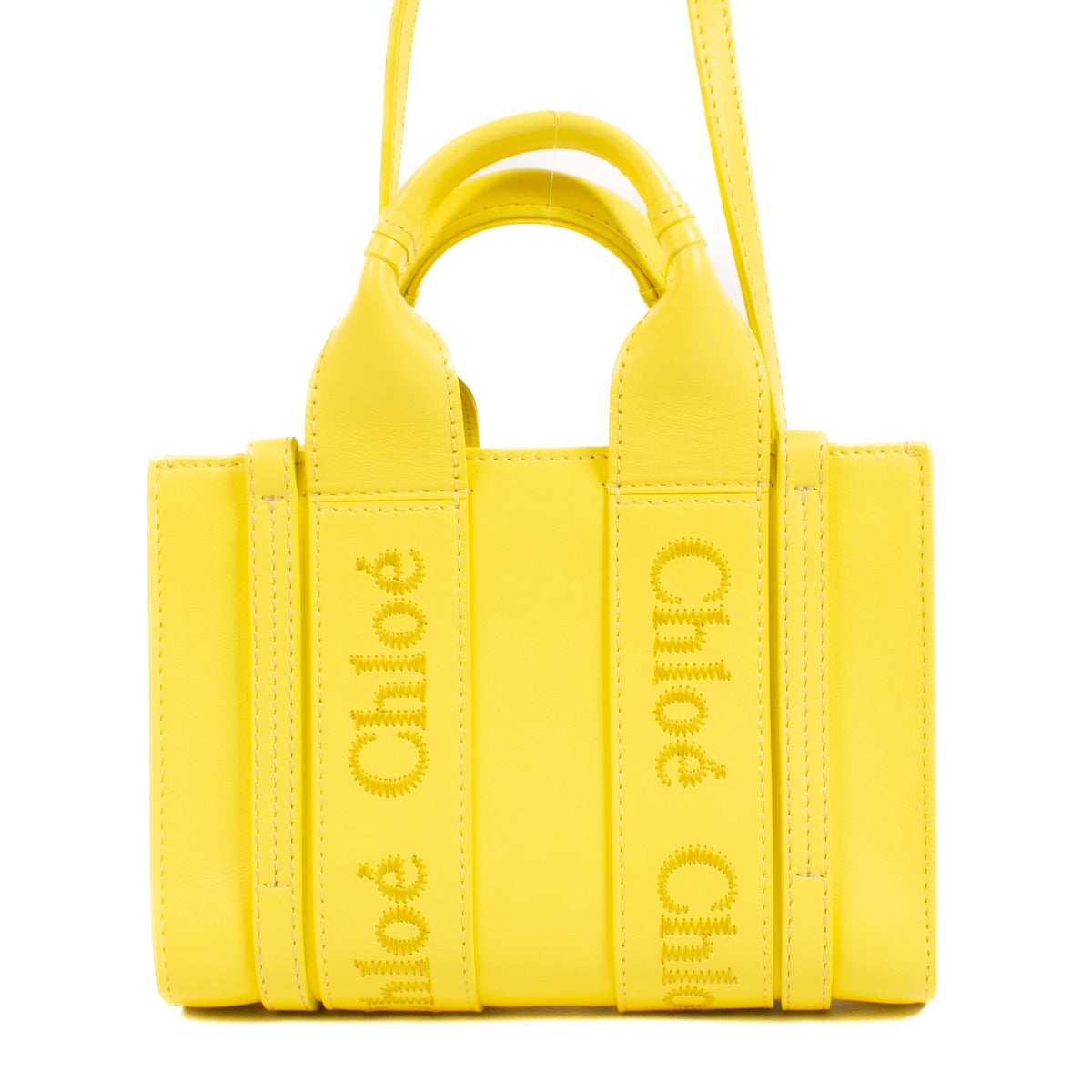 Mini cabas Chloé Woody jaune