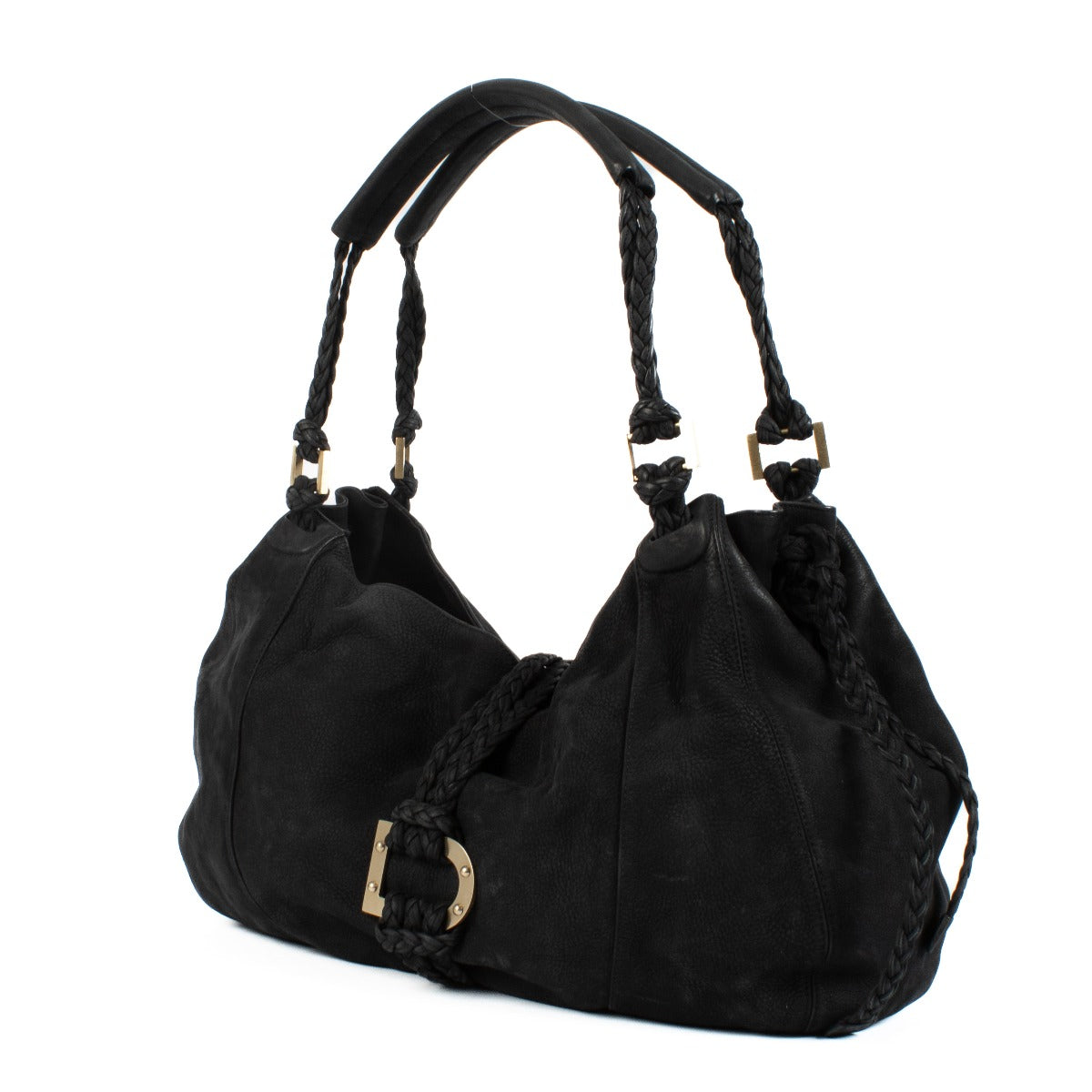 Delvaux Black Santiag Nubuck Eugene GM Bag