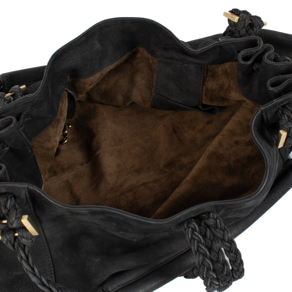 Delvaux Black Santiag Nubuck Eugene GM Bag