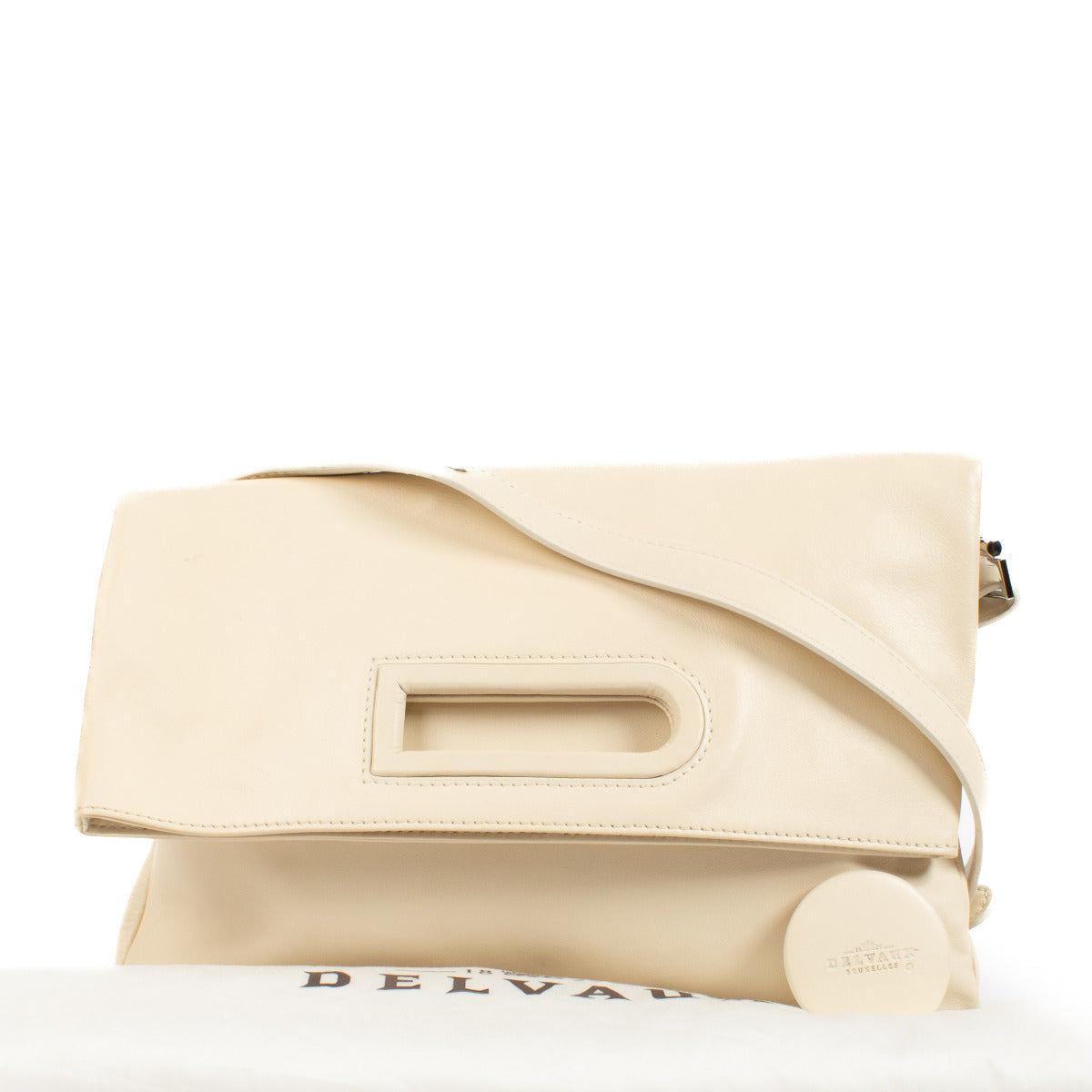 Delvaux Cream Ame Libre Veronique Branquinho Clutch Bag