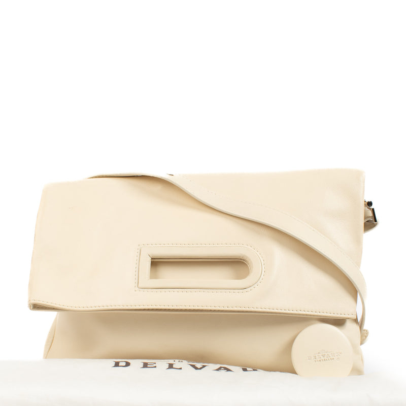 Delvaux Cream Ame Libre Veronique Branquinho Clutch Bag