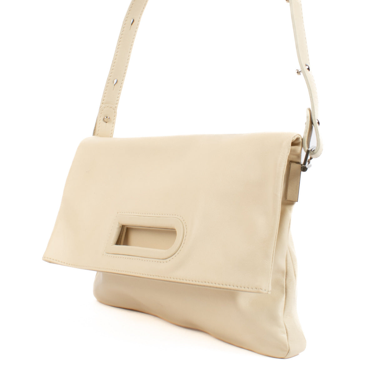 Delvaux Cream Ame Libre Veronique Branquinho Clutch Bag