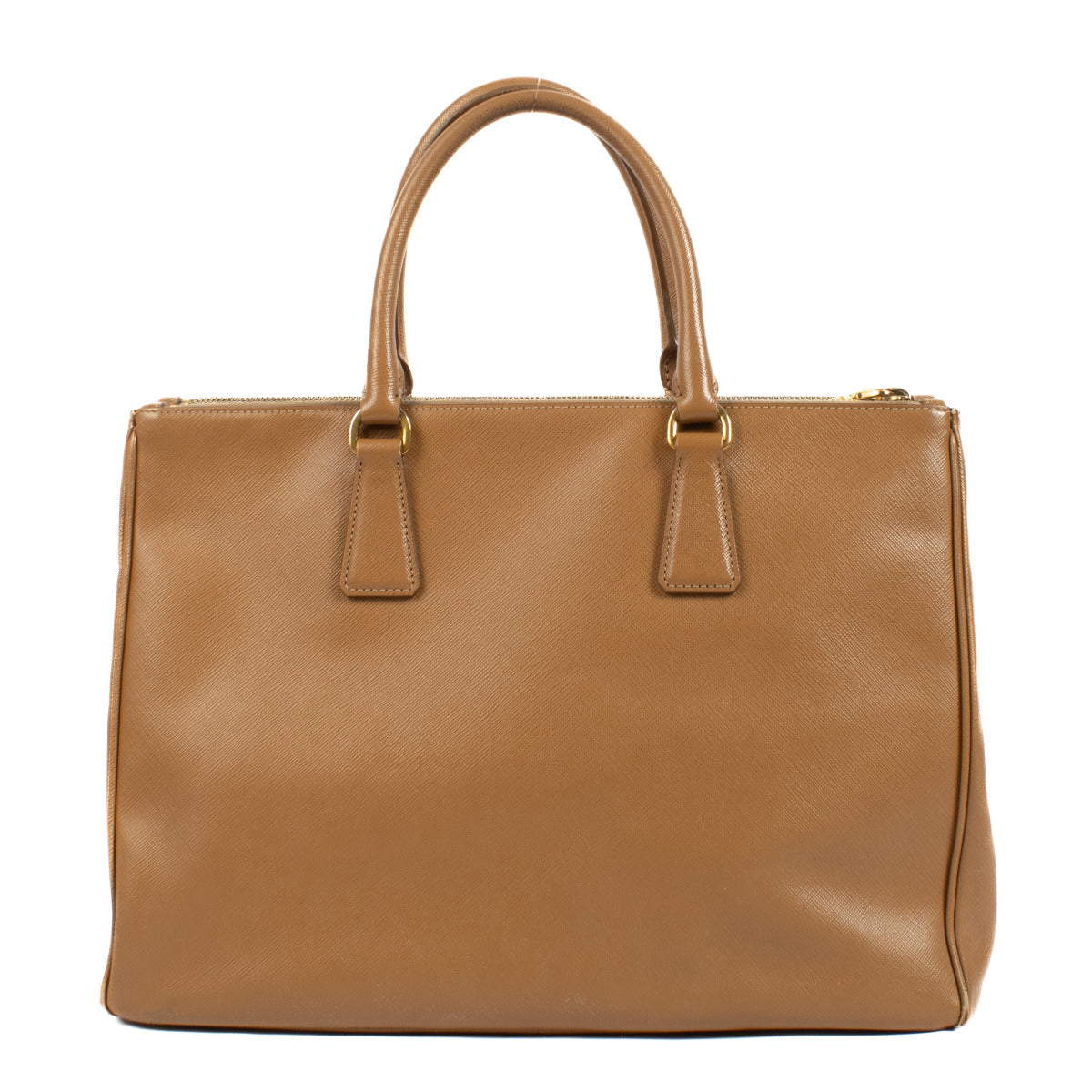 Prada Camel Saffiano Galleria Grote Tas